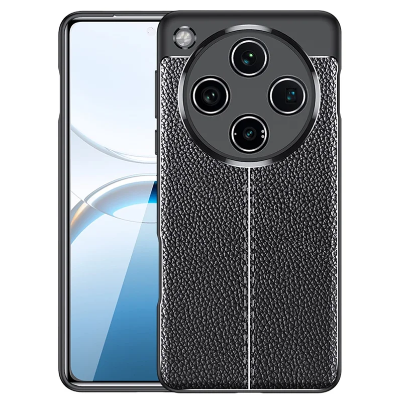 غطاء هاتف مرن من مادة TPU بملمس تشبه تفاح الكانتون لجهاز Oppo Find X8 5G، أسود