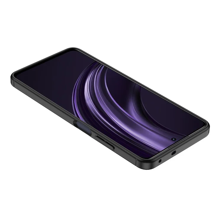 Funda para Realme 13 5G, textura de piel de litchi, cubierta flexible de TPU, color negro