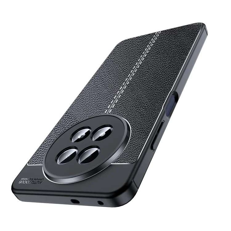 Funda para Realme 13 5G, textura de piel de litchi, cubierta flexible de TPU, color negro