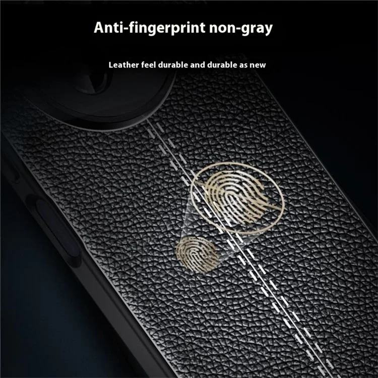 Funda para Realme 13 5G, textura de piel de litchi, cubierta flexible de TPU, color negro