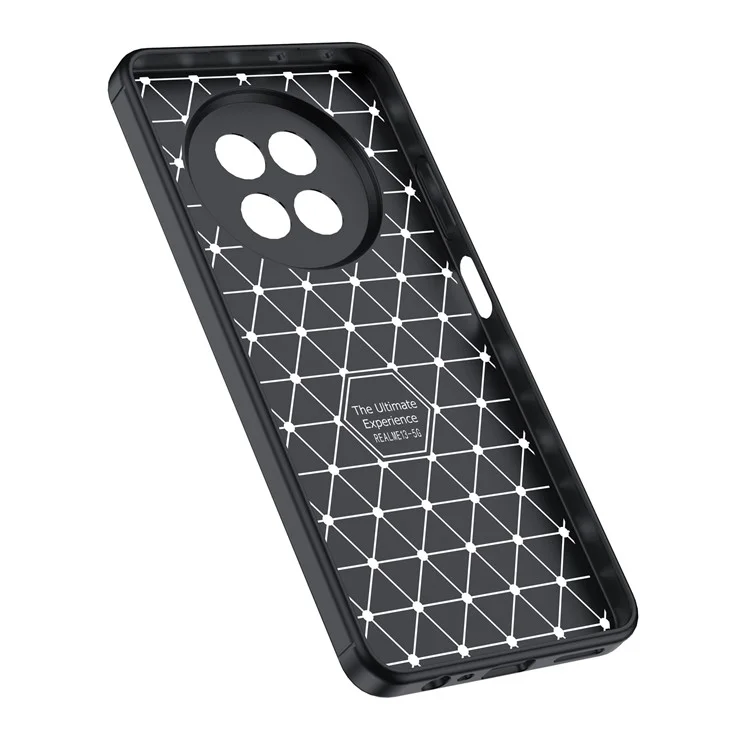 Funda para Realme 13 5G, textura de piel de litchi, cubierta flexible de TPU, color negro