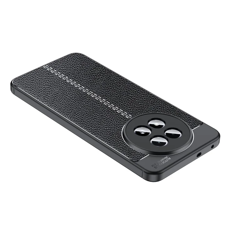 Funda para Realme 13 5G, textura de piel de litchi, cubierta flexible de TPU, color negro