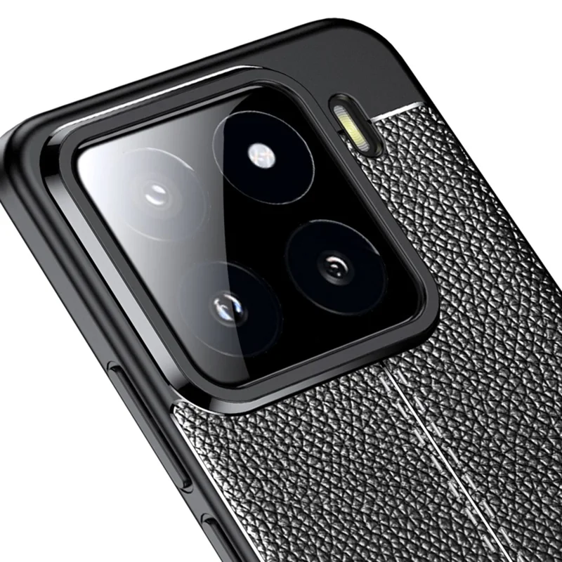 Xiaomi 15 Pro hylse med linnedekstur i TPU, fleksibel telefonbeskyttelse, sort