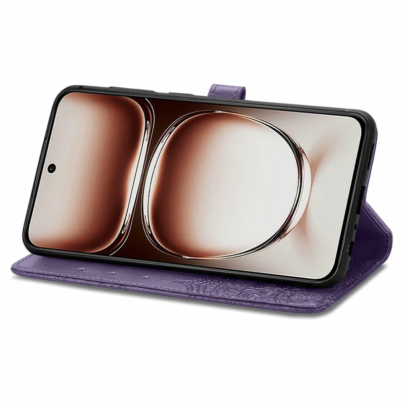 For Oppo A3x 5G Wallet Case Mandala Flower Leather Phone Cover Stand View - Purple