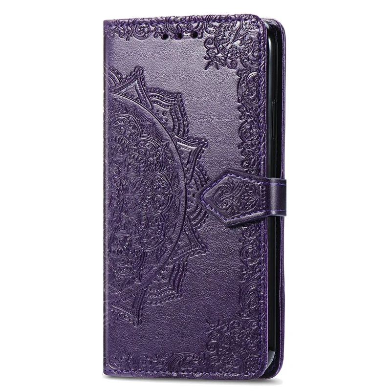 For Oppo A3x 5G Wallet Case Mandala Flower Leather Phone Cover Stand View - Purple