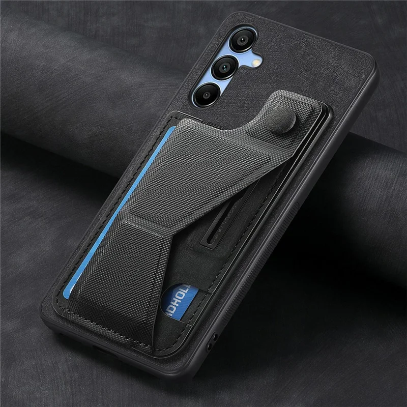 Для Samsung Galaxy A16 5G чехол Retro Leather Back Cover Card Slot Side Kickstand - Черный