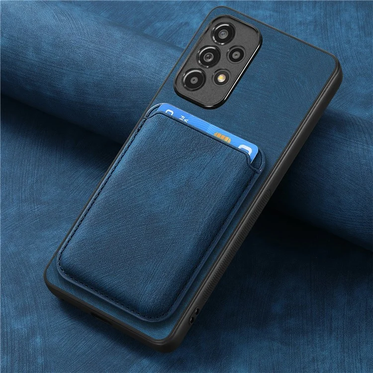 Funda para Samsung Galaxy S24 FE de cuero + TPU, funda de teléfono retro con ranura para tarjeta desmontable - Azul