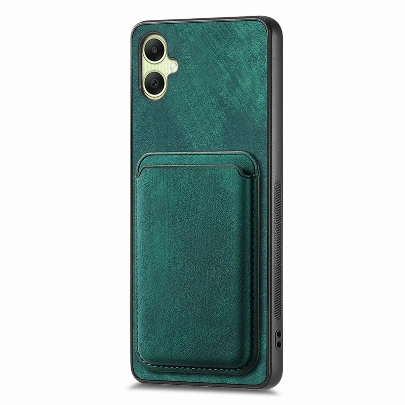 For Samsung Galaxy A06 4G Case Leather+TPU Retro Phone Cover with Detachable Card Slot - Green