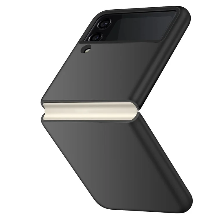 Per Samsung Galaxy Z Flip4 5G PC Cell Phone Back Cover Solid Color Smooth Grip Scratch-Resistant Phone Case - Nero