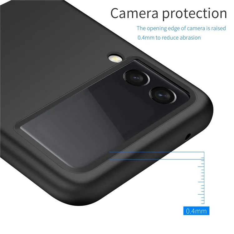 Per Samsung Galaxy Z Flip4 5G PC Cell Phone Back Cover Solid Color Smooth Grip Scratch-Resistant Phone Case - Nero