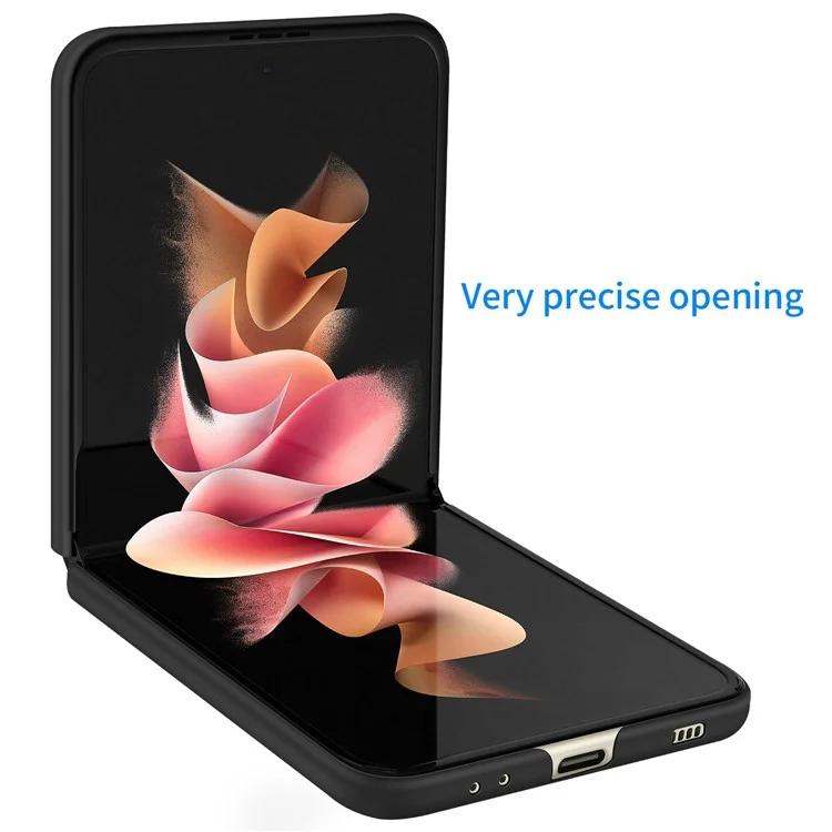Per Samsung Galaxy Z Flip4 5G PC Cell Phone Back Cover Solid Color Smooth Grip Scratch-Resistant Phone Case - Nero