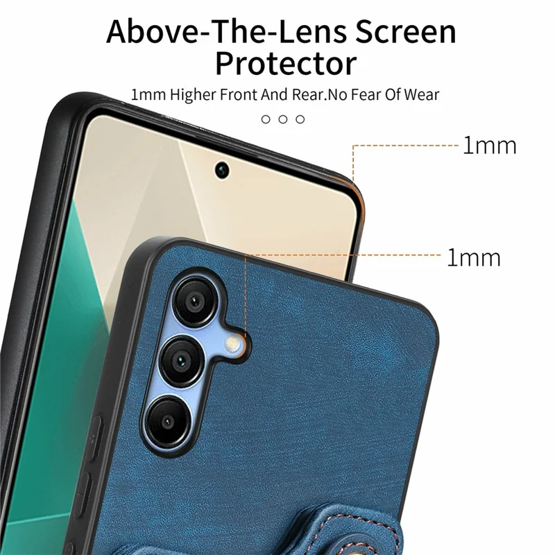 For Samsung Galaxy A16 4G  /  A16 5G Case RFID Blocking Handbag Leather+TPU Phone Cover Card Slots, Ring Holder - Black