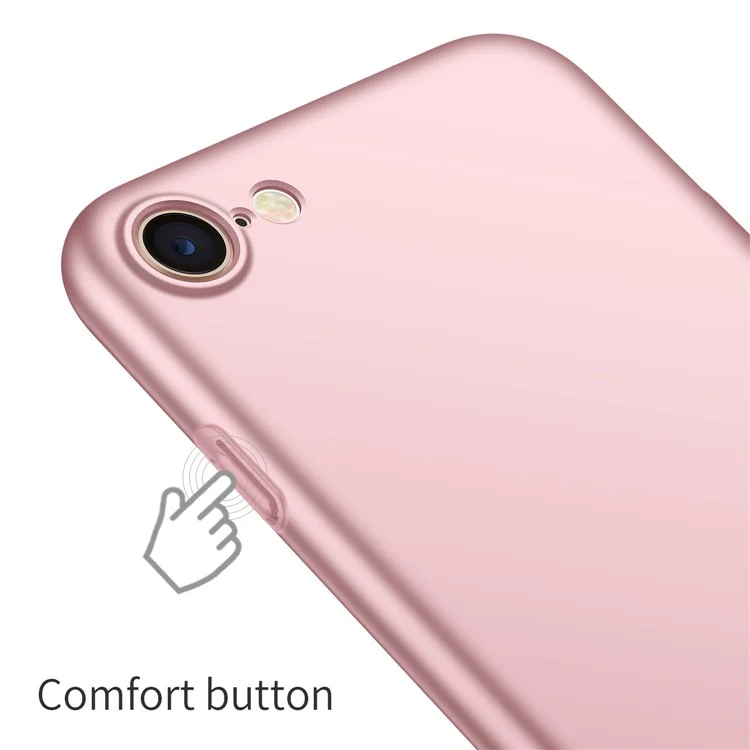 Pour Iphone SE (2020) / (2022) / 8 / 7 4,7 Pouces Couleur Solide Ultra Slim Téléphone Couverture du Téléphone à Amortissement Anti-doigt Protecteur Hard PC Téléphone PC - or Rose