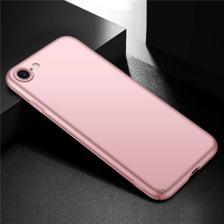 Pour Iphone SE (2020) / (2022) / 8 / 7 4,7 Pouces Couleur Solide Ultra Slim Téléphone Couverture du Téléphone à Amortissement Anti-doigt Protecteur Hard PC Téléphone PC - or Rose