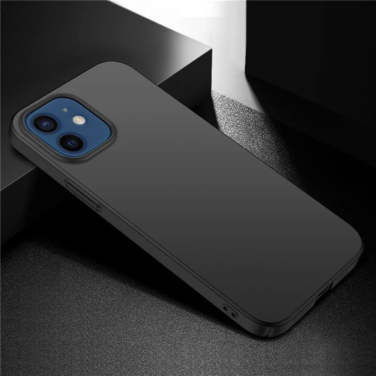 Cell Phone Case for iPhone 12 mini 5.4 inch, Raised Bezel Shockproof Solid Color Phone Back Cover - Black