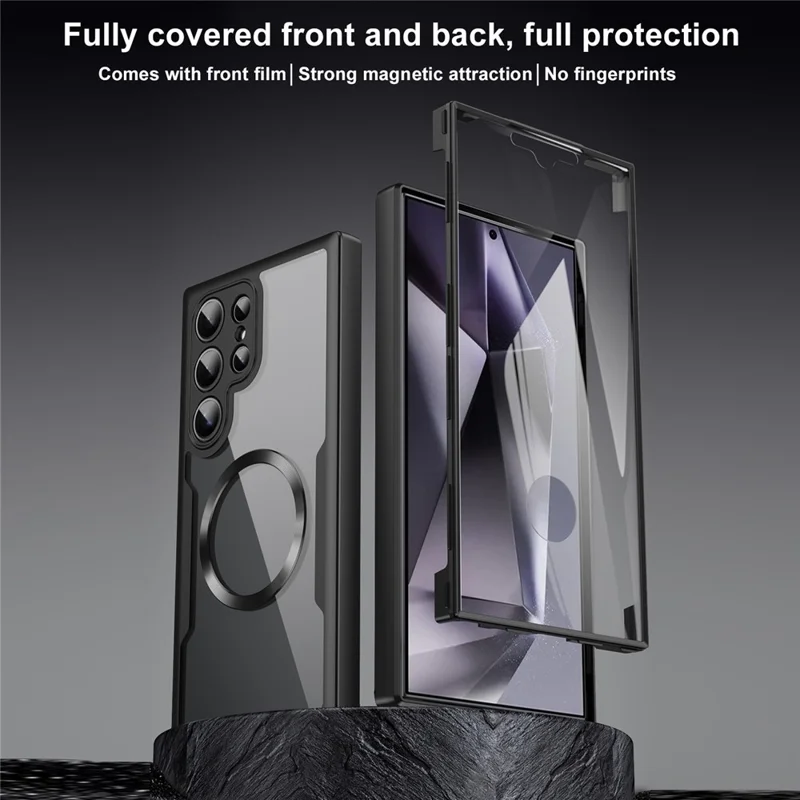 Capa compatível para Samsung Galaxy S24 Ultra com MagSafe CD Vein PC+TPU+Acrílico Proteção Total - Preta