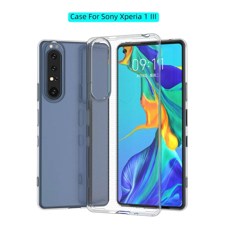 Per Sony Xperia 1 III 5G HD Crystal Clear Phone Back Shell Shockproof Flexible TPU Slim Phone Case