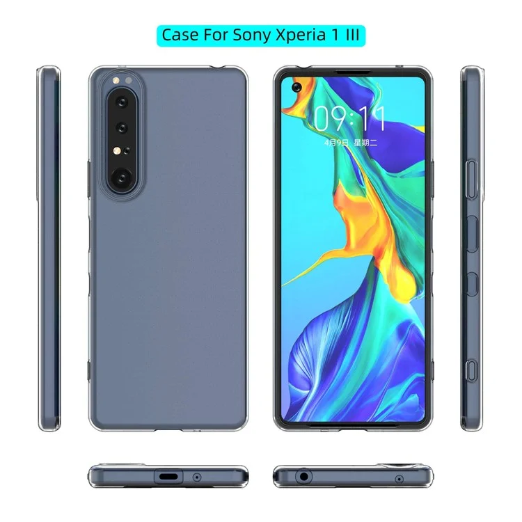 Per Sony Xperia 1 III 5G HD Crystal Clear Phone Back Shell Shockproof Flexible TPU Slim Phone Case