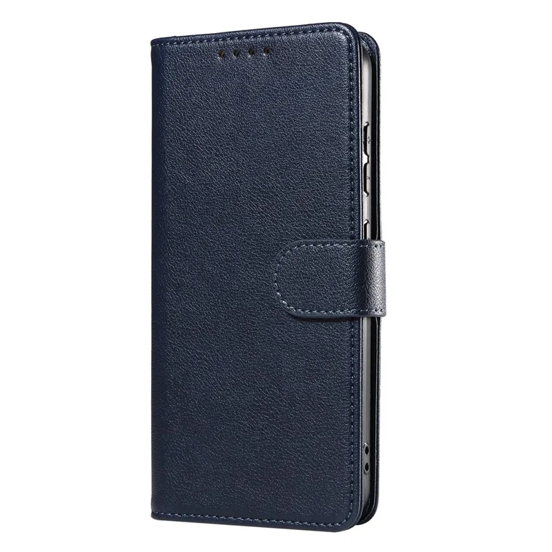 For Samsung Galaxy S24 FE Leather Case Litchi Texture RFID Blocking Wallet Stand Phone Cover - Blue