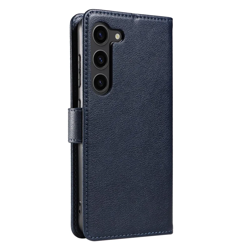 For Samsung Galaxy A15 5G Leather Case Litchi Texture RFID Blocking Wallet Stand Phone Cover - Blue
