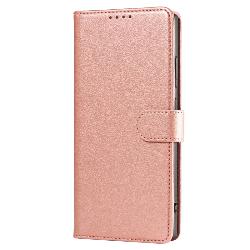 For Samsung Galaxy S23 Ultra Leather Case Litchi Texture RFID Blocking Wallet Stand Phone Cover - Rose Gold