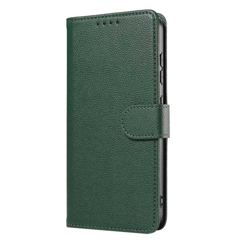 For Samsung Galaxy A55 5G Leather Case Litchi Texture RFID Blocking Wallet Stand Phone Cover - Green
