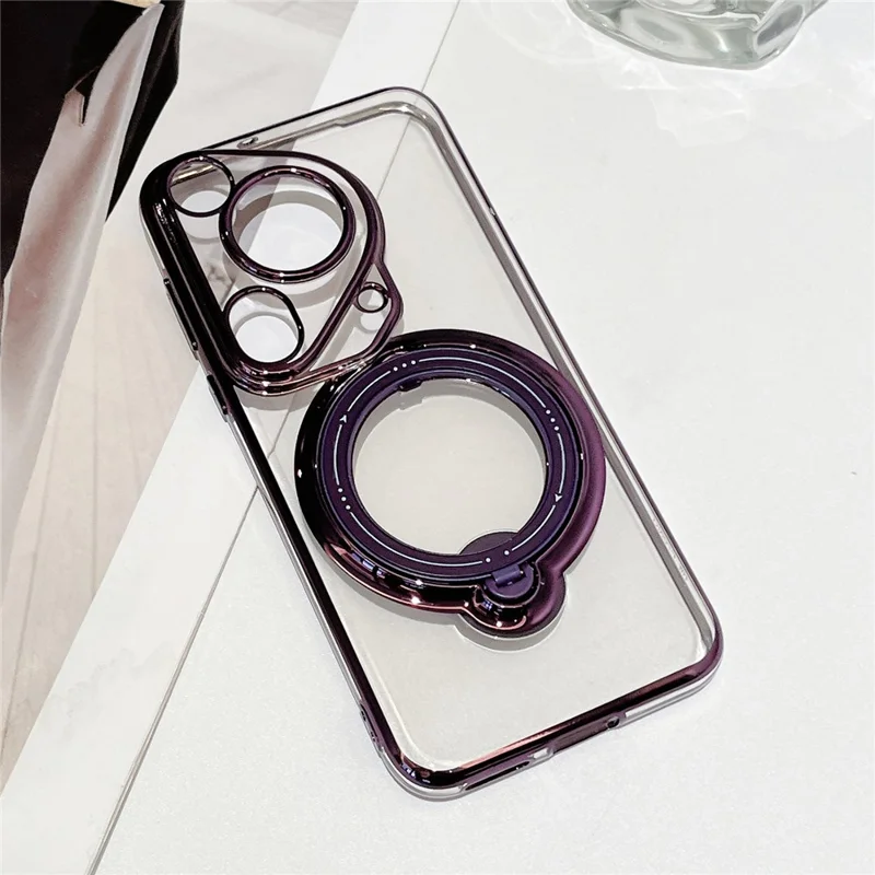 For Huawei Pura 70 Ultra Case Kickstand PC+TPU Magnetic Phone Cover - Purple