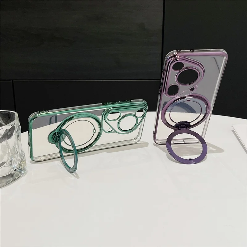 For Huawei Pura 70 Ultra Case Kickstand PC+TPU Magnetic Phone Cover - Purple