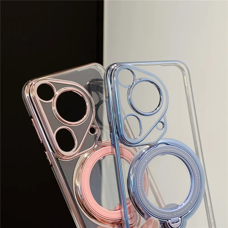 For Huawei Pura 70 Ultra Case Kickstand PC+TPU Magnetic Phone Cover - Purple