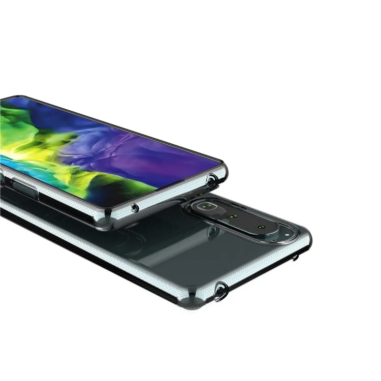 Per Sony Xperia 5 III 5G Custodia del telefono Protezione da cadute Custodia anti-urto in TPU Guscio del telefono in cristallo trasparente