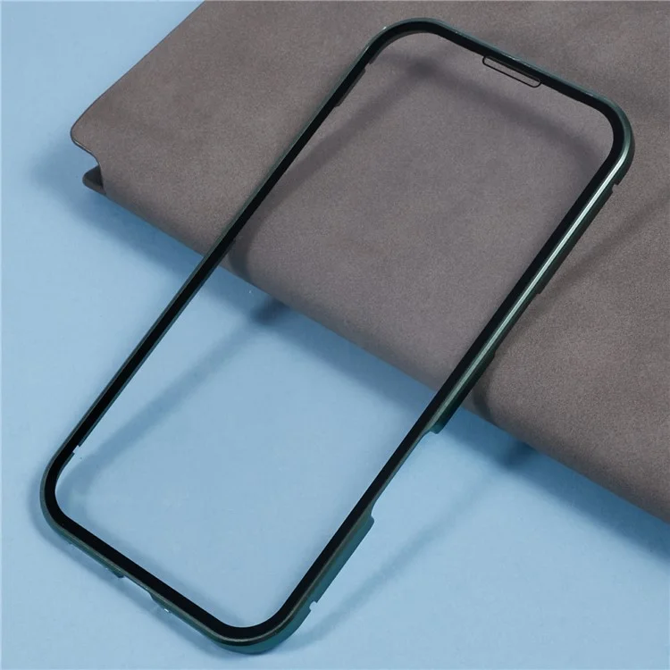 Coque pour iPhone 16 Pro Max, verre trempé double face, compatible avec MagSafe, protection complète - Vert