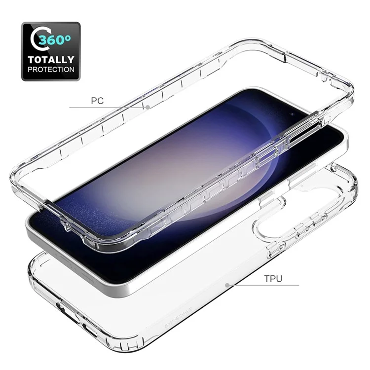 For Samsung Galaxy S24 FE Case Solid Color PC+TPU Phone Cover - Transparente