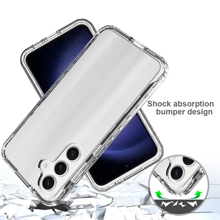 For Samsung Galaxy S24 FE Case Solid Color PC+TPU Phone Cover - Transparente
