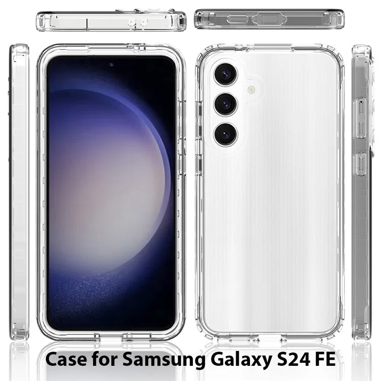 For Samsung Galaxy S24 FE Case Solid Color PC+TPU Phone Cover - Transparente