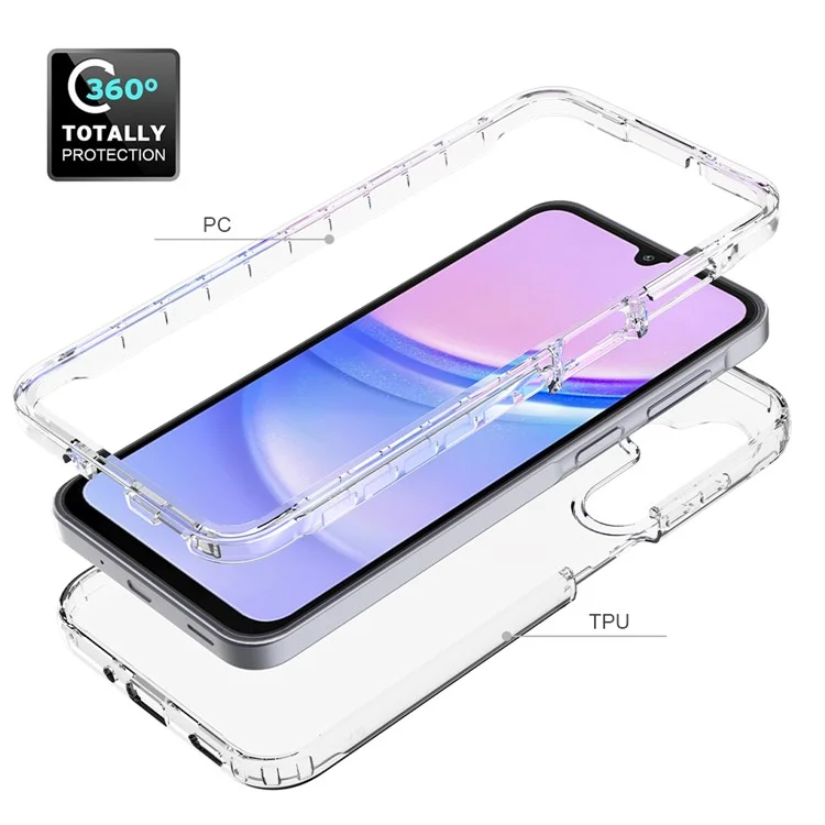 For Samsung Galaxy A16 5G / 4G Case Solid Color PC+TPU Phone Cover - Transparent