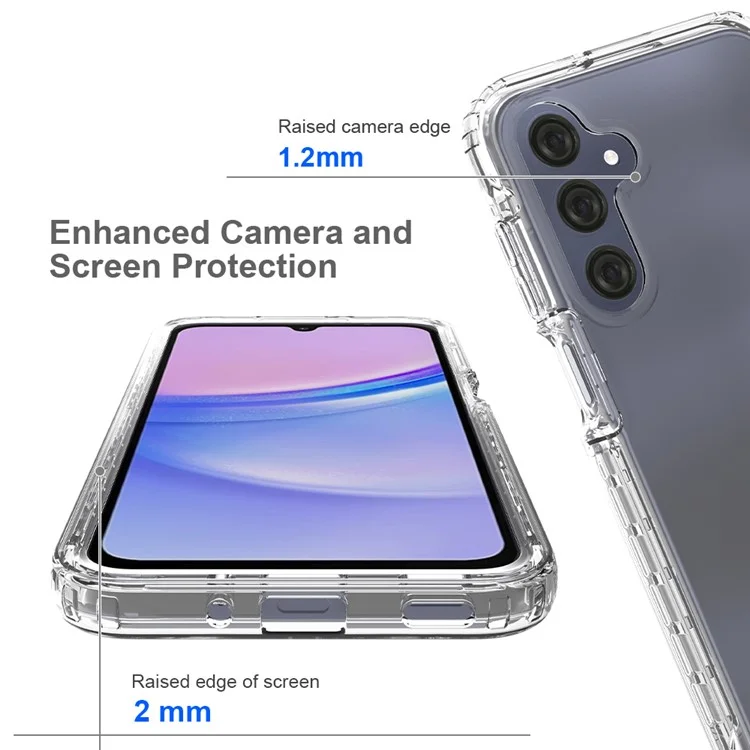 For Samsung Galaxy A16 5G / 4G Case Solid Color PC+TPU Phone Cover - Transparent