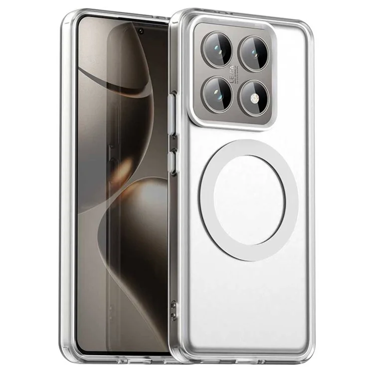 Конфетная серия для чехла Xiaomi 14T, совместимая с MagSafe, чехол для телефона из ПК + ТПУ + ПЭТ со стойкостью к падению - белый