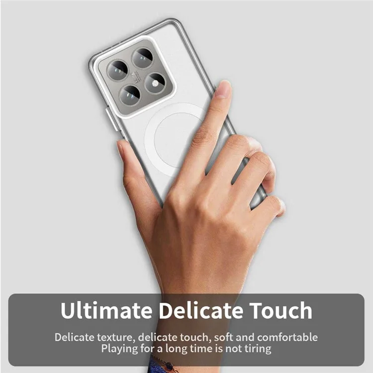 Конфетная серия для чехла Xiaomi 14T, совместимая с MagSafe, чехол для телефона из ПК + ТПУ + ПЭТ со стойкостью к падению - белый