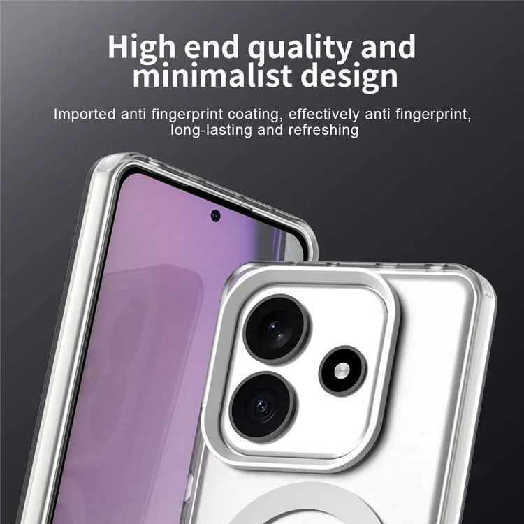 Конфетная серия для чехла Xiaomi Redmi Note 14 5G, совместимая с MagSafe, PC+TPU+PET, противоударный, белый