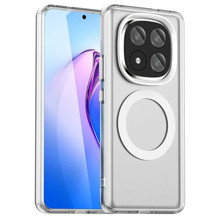 Чехол для Xiaomi Redmi Note 14 Pro+ 5G из серии Candy, совместимый с MagSafe, из ПК+ТПУ+ПЭТ, с защитой от падения - белый
