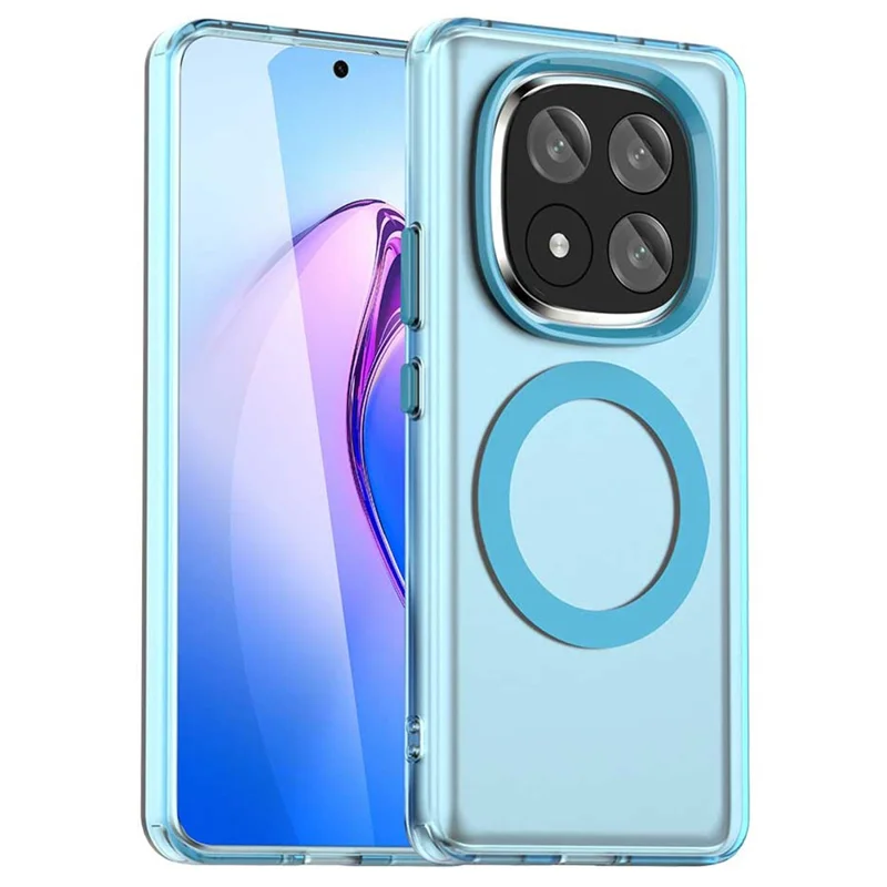 Candy Series For Xiaomi Redmi Note 14 Pro+ 5G Case Compatible with MagSafe PC+TPU+PET Anti-Drop Phone Cover - Blue