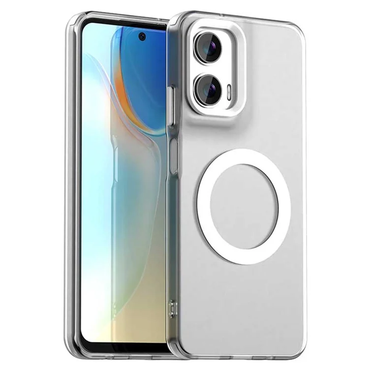 Candy Series per custodia Motorola Moto G35 5G compatibile con MagSafe PC+TPU+PET Anti-Drop Phone Cover - Bianco