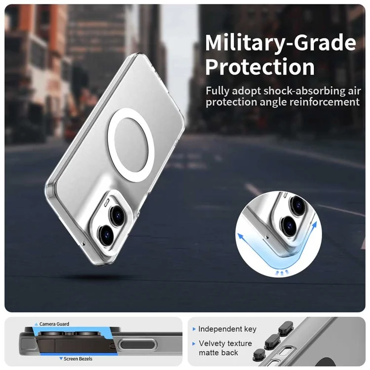Candy Series per custodia Motorola Moto G35 5G compatibile con MagSafe PC+TPU+PET Anti-Drop Phone Cover - Bianco