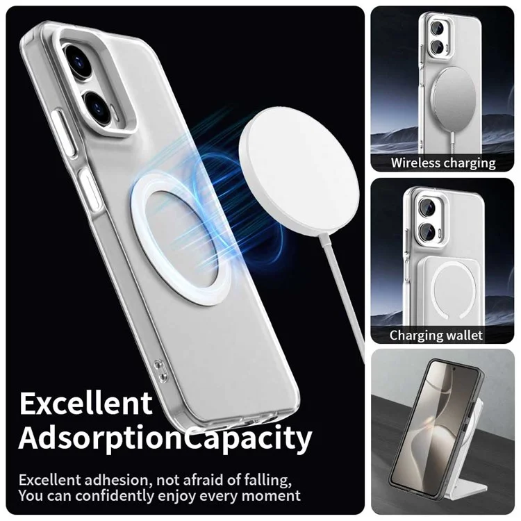 Candy Series per custodia Motorola Moto G35 5G compatibile con MagSafe PC+TPU+PET Anti-Drop Phone Cover - Bianco