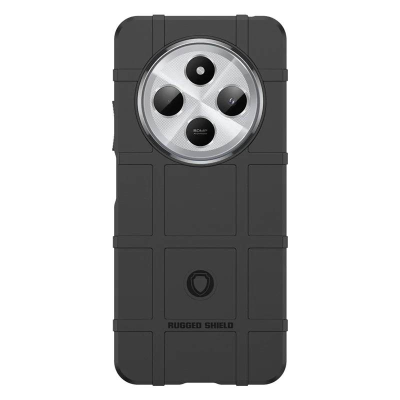 For Xiaomi Poco C75 4G / Redmi 14R 5G / 14C 4G Case Grid Design Soft TPU Scratch-Proof Phone Cover - Black