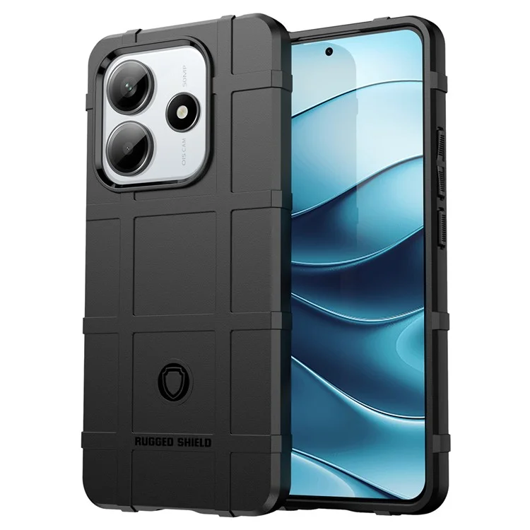 Für Xiaomi Redmi Note 14 5G Hülle Gitterdesign Weiche TPU Kratzsichere Handyhülle - Schwarz