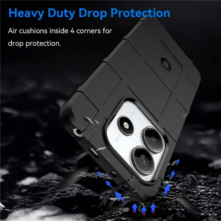 Für Xiaomi Redmi Note 14 5G Hülle Gitterdesign Weiche TPU Kratzsichere Handyhülle - Schwarz