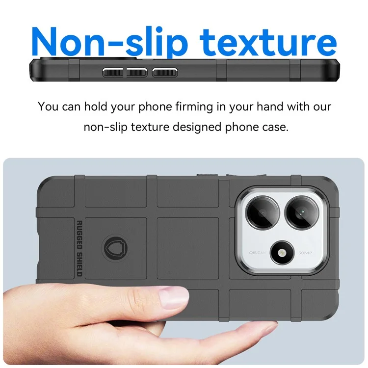 Für Xiaomi Redmi Note 14 5G Hülle Gitterdesign Weiche TPU Kratzsichere Handyhülle - Schwarz