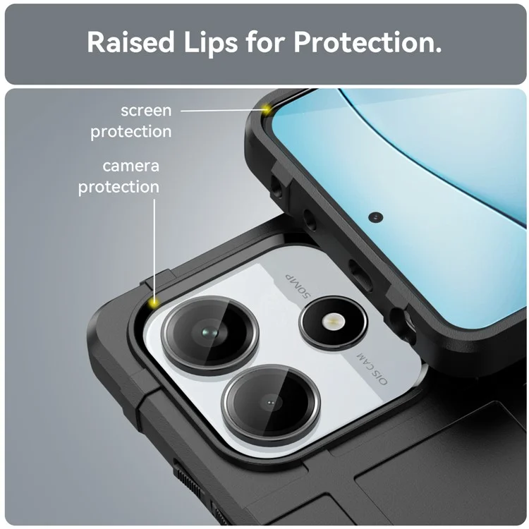 Für Xiaomi Redmi Note 14 5G Hülle Gitterdesign Weiche TPU Kratzsichere Handyhülle - Schwarz