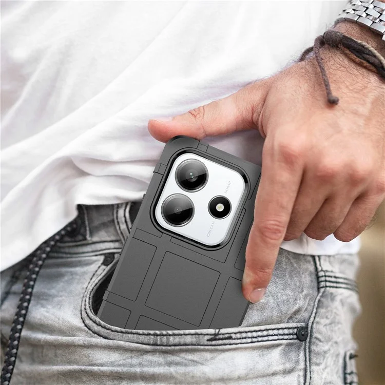 Für Xiaomi Redmi Note 14 5G Hülle Gitterdesign Weiche TPU Kratzsichere Handyhülle - Schwarz